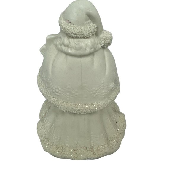 K’s Collection White Ceramic Santa Figurines Glitter Accents Set Of 4 Christmas - Picture 13 of 14